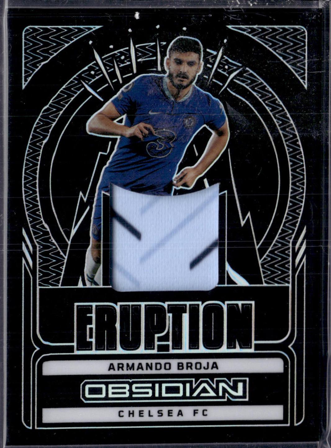 Armando Broja #ER-BRO Soccer Cards 2022 Panini Obsidian Eruption Relics