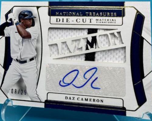 Daz Cameron #DCMS-DC Baseball Cards 2022 Panini National Treasures Die Cut Material Signatures