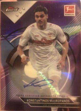 Konstantinos Mavropanos #BCA-KM Soccer Cards 2022 Topps Finest Bundesliga Autographs