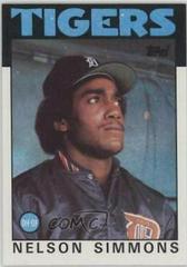 Nelson Simmons #121 Baseball Cards 1986 Topps Prices