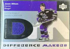 Jason Allison #DM-JA Hockey Cards 2002 Upper Deck Difference Makers Prices
