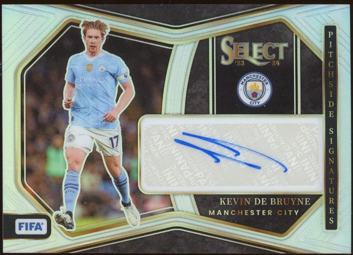 Kevin De Bruyne #6 Soccer Cards 2023 Panini Select FIFA Pitchside Signatures