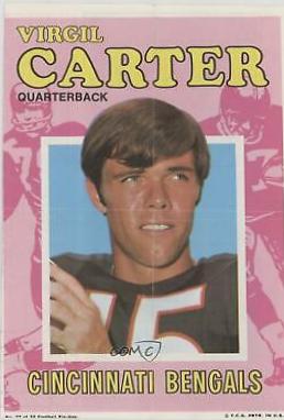 Virgil Carter #27 Football Cards 1971 Topps Pin Ups