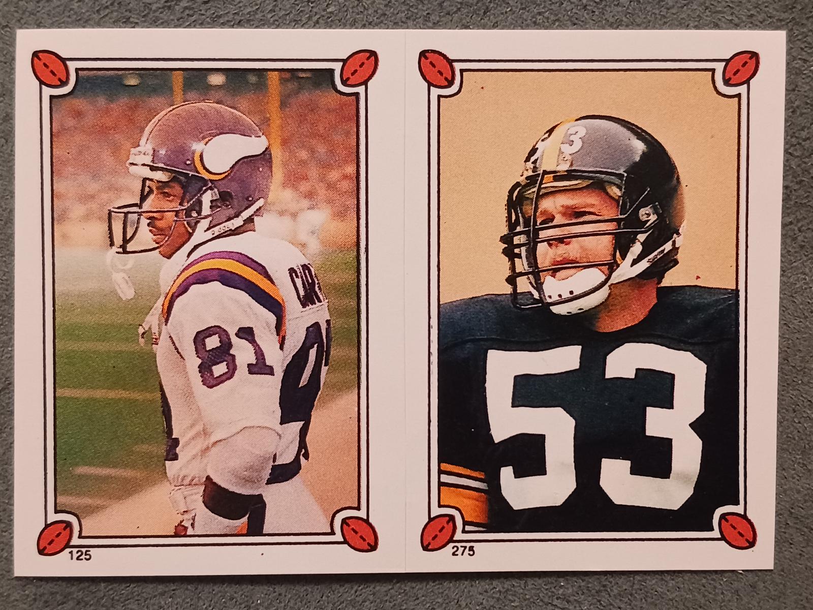 Anthony Carter, Bryan Hinkle Football Cards 1987 Topps Stickers