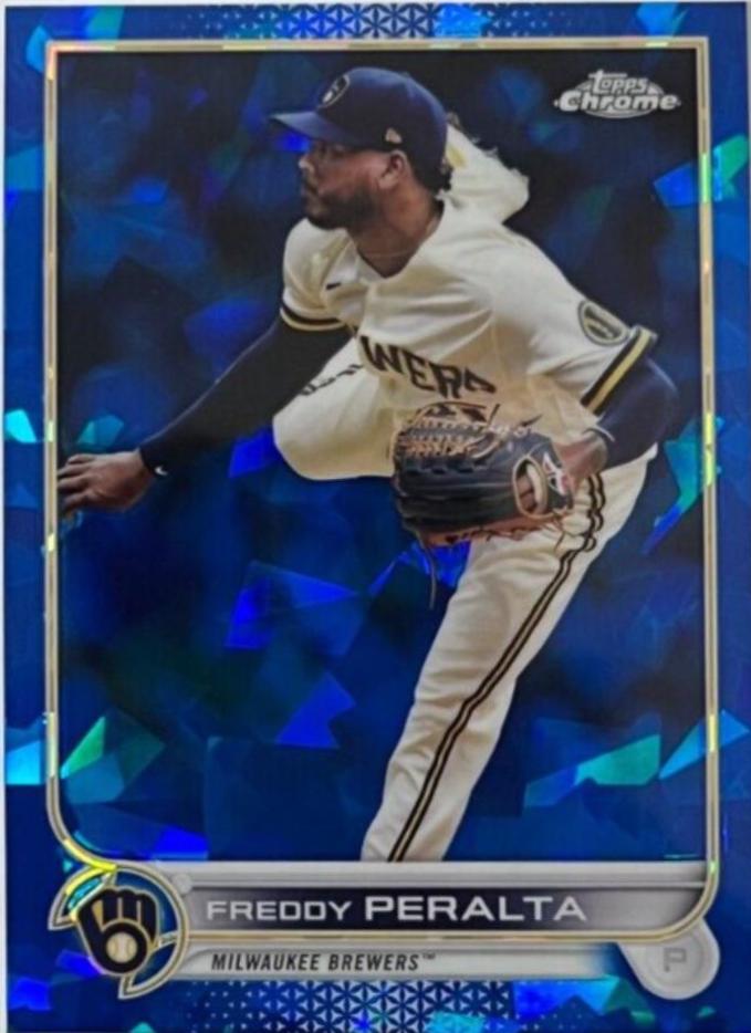 Freddy Peralta #13 2022 Topps Chrome Sapphire Baseball