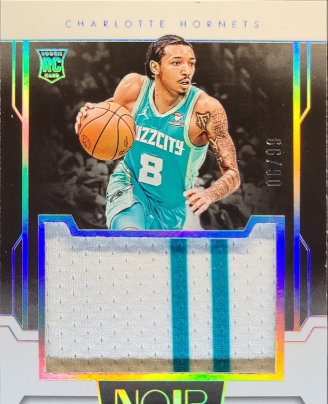 Nick Smith Jr. #RJM-NSJ Basketball Cards 2023 Panini Noir Rookie Jumbo Material