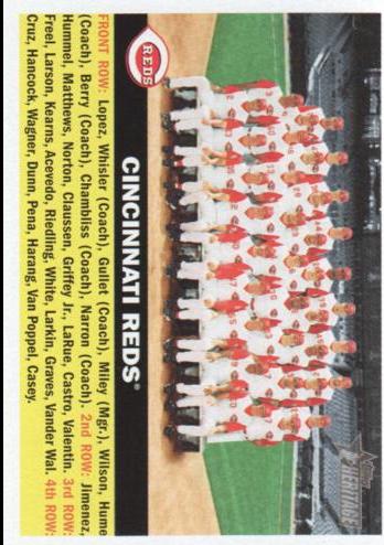 Cincinnati Reds #90 Baseball Cards 2005 Topps Heritage