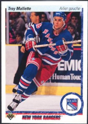 Troy Mallette #11 Hockey Cards 1990 Upper Deck French