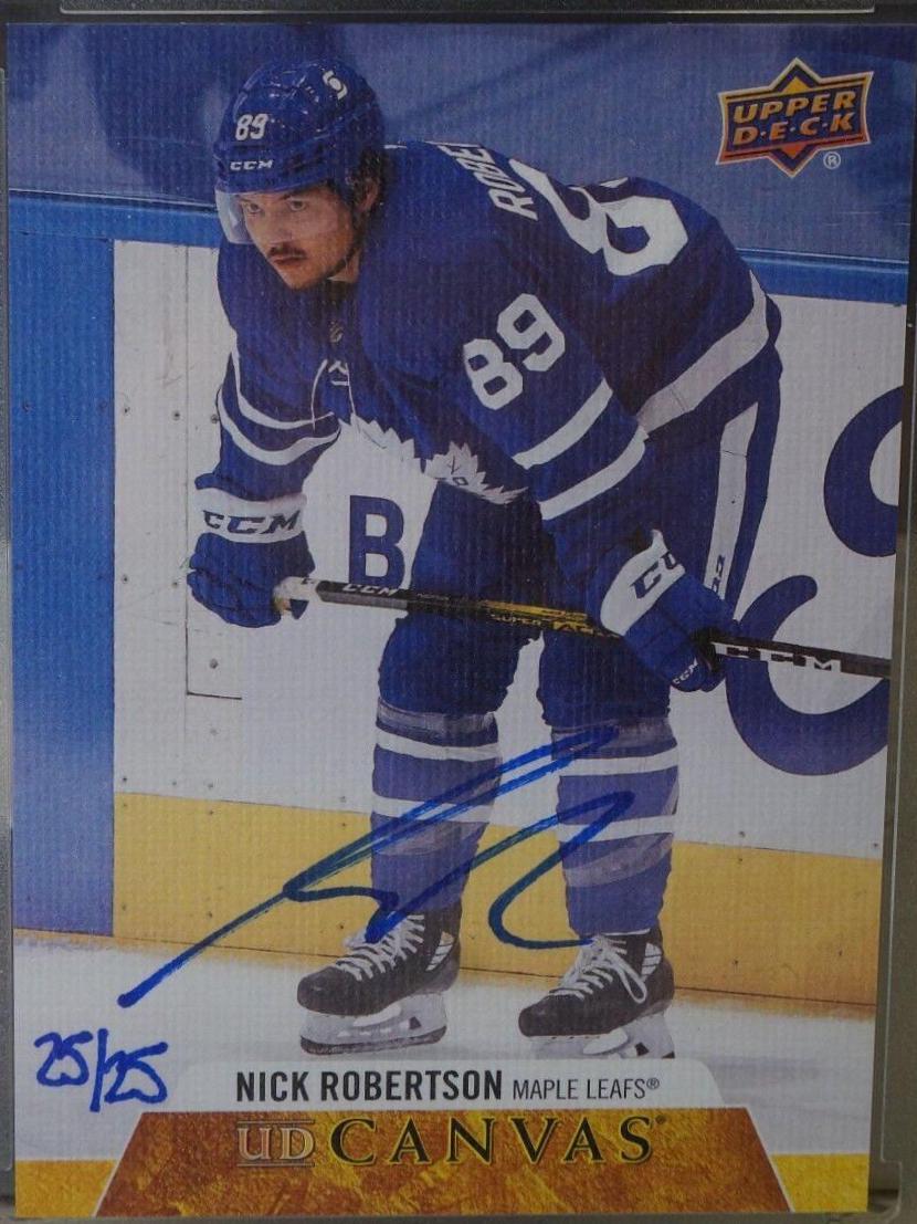 Nick Robertson #CS-NR 2020-21 Upper Deck Clear Cut Hockey Canvas Signatures