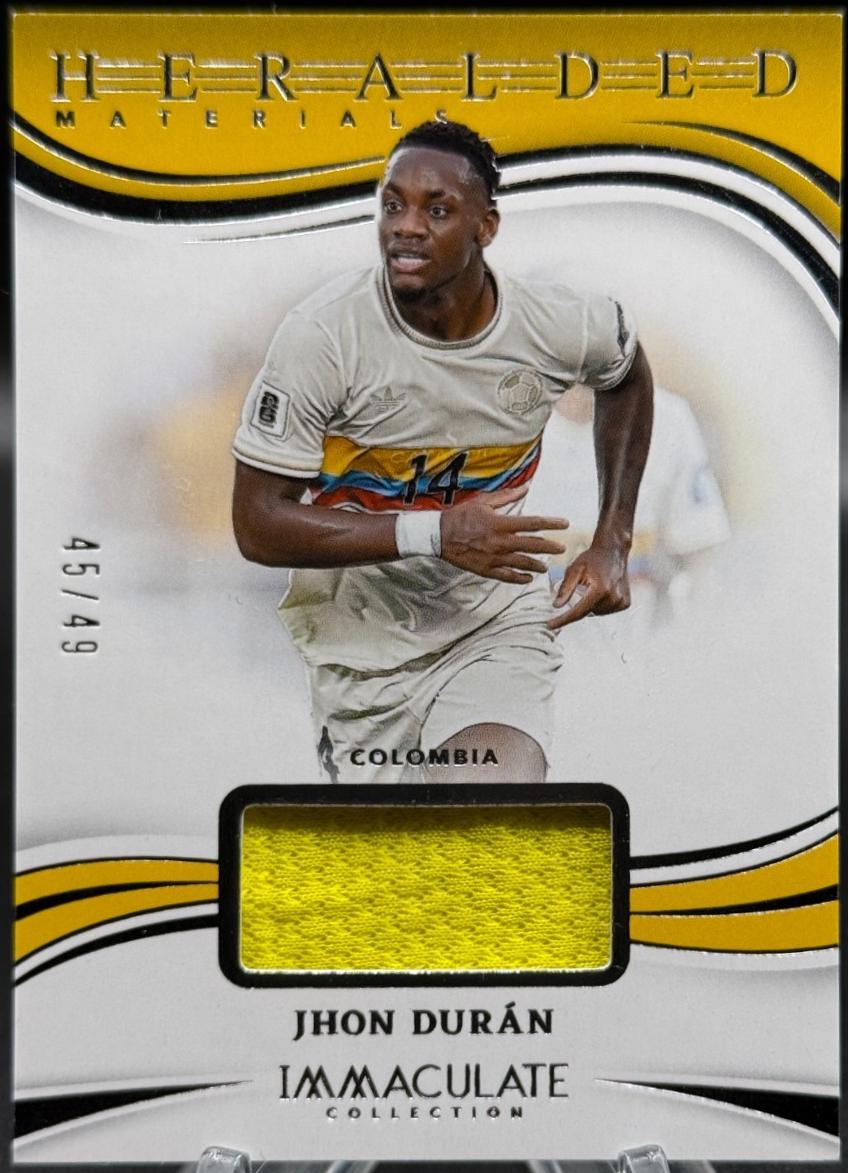 Jhon Duran #11 2024 Panini Immaculate Heralded Materials Soccer