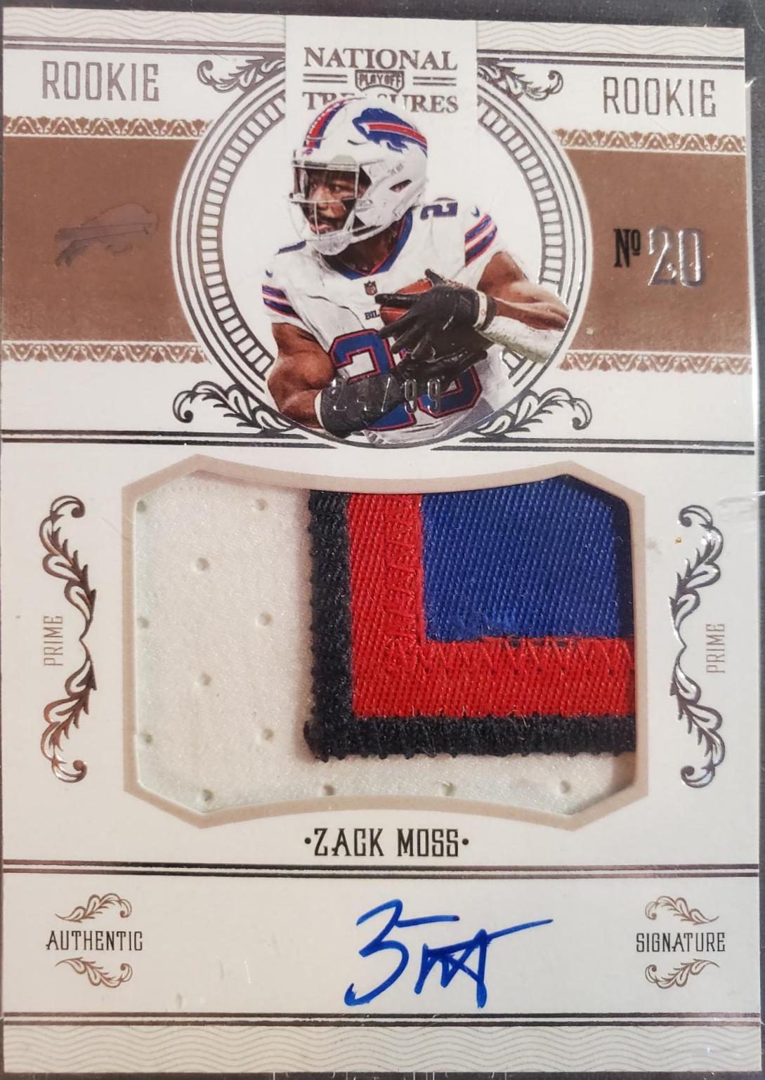 Zack Moss #CRS-ZM Football Cards 2020 Panini National Treasures Crossover Rookie Patch Autographs