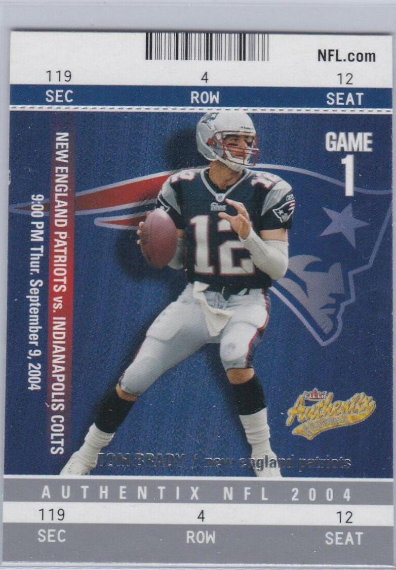 Tom Brady #1 Football Cards 2004 Fleer Authentix