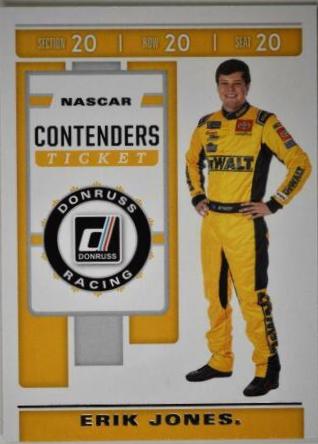 Erik Jones #C16 Racing Cards 2020 Panini Donruss Nascar Contenders