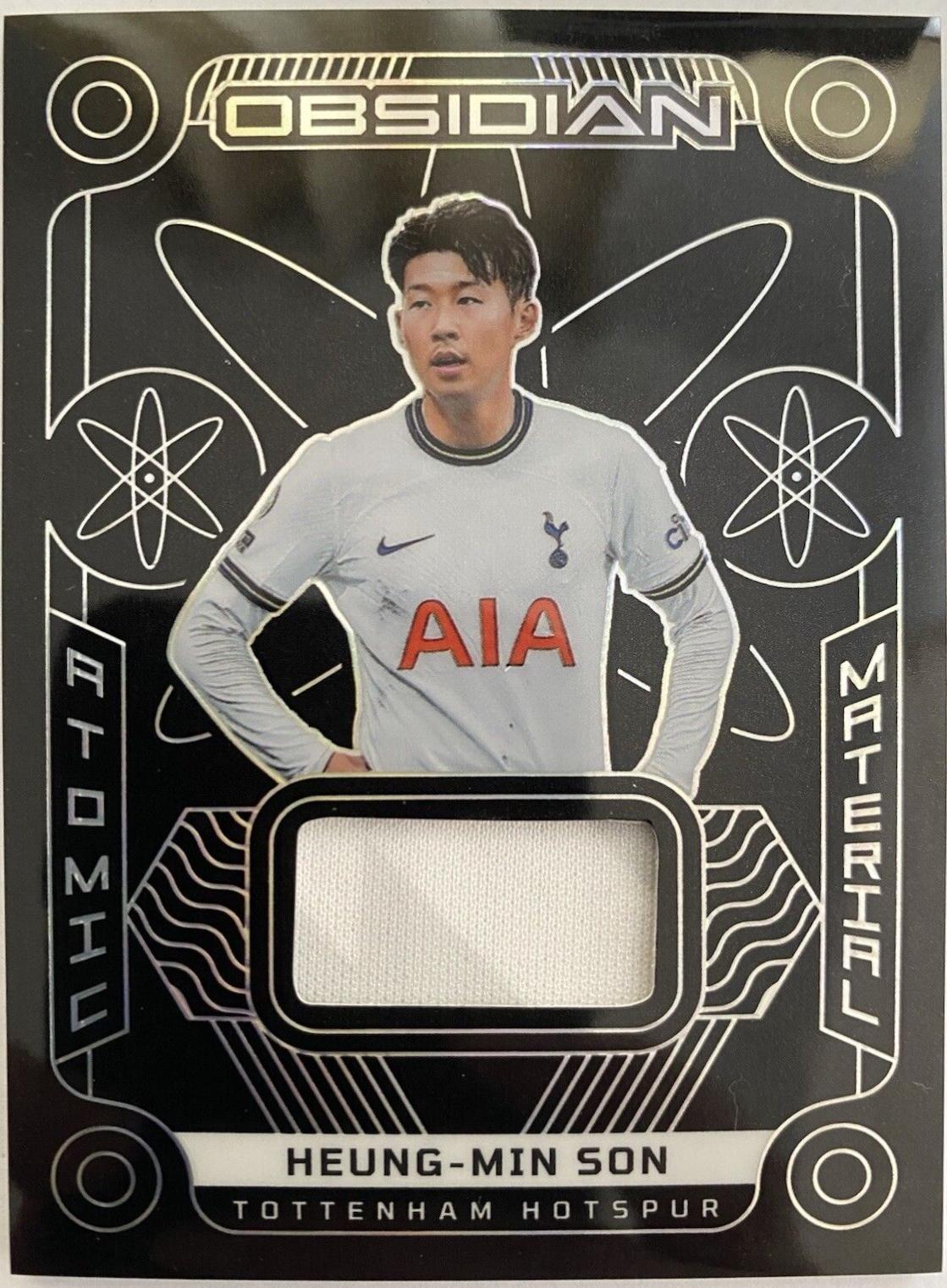 Heung-Min Son #AM-SON Soccer Cards 2022 Panini Obsidian Atomic Material