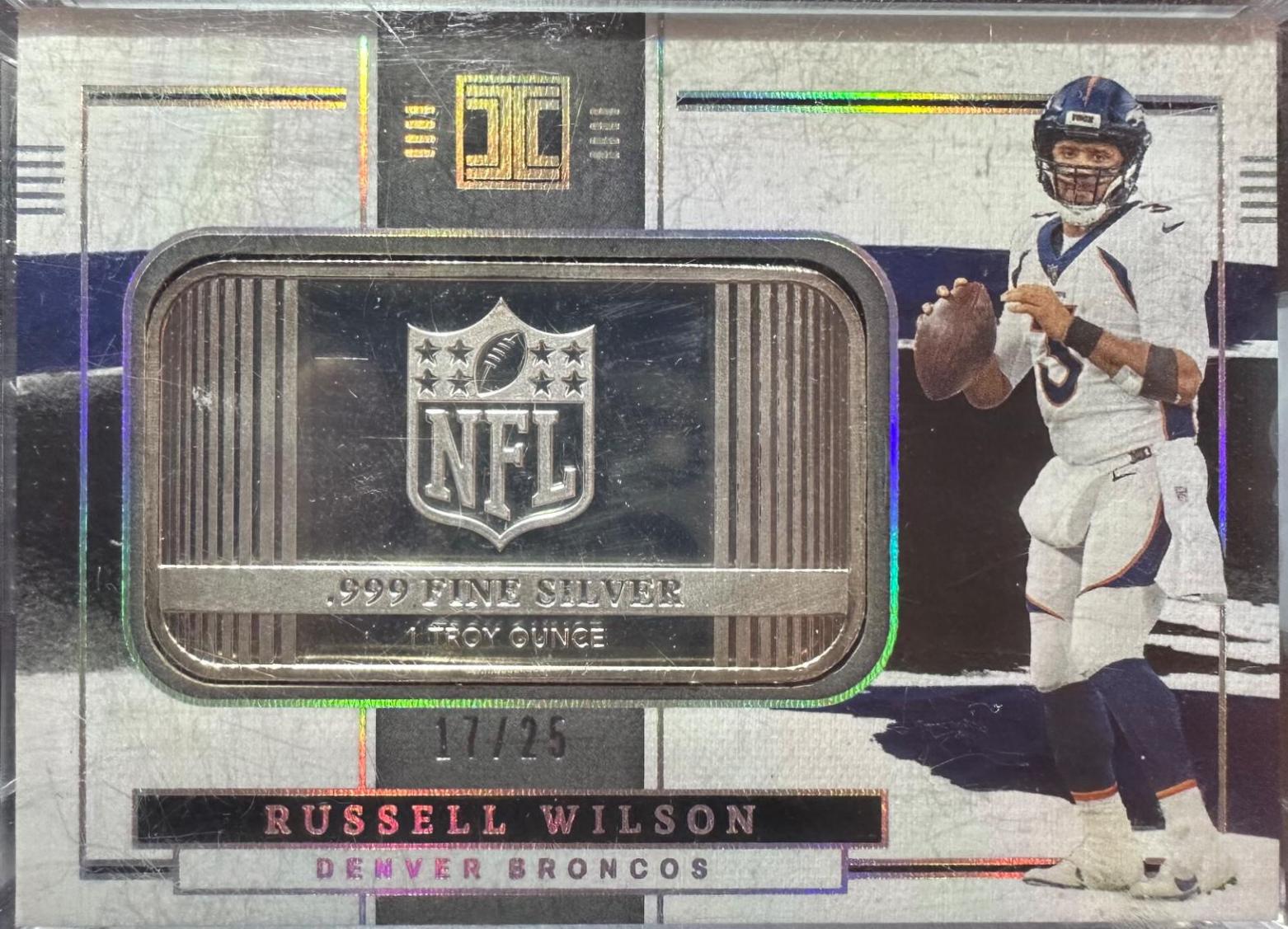 Russell Wilson #SS-RWI Football Cards 2022 Panini Impeccable Silver NFL Shield