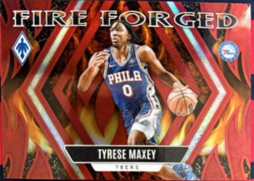 Tyrese Maxey #5 Basketball Cards 2023 Panini Phoenix Fire Forged