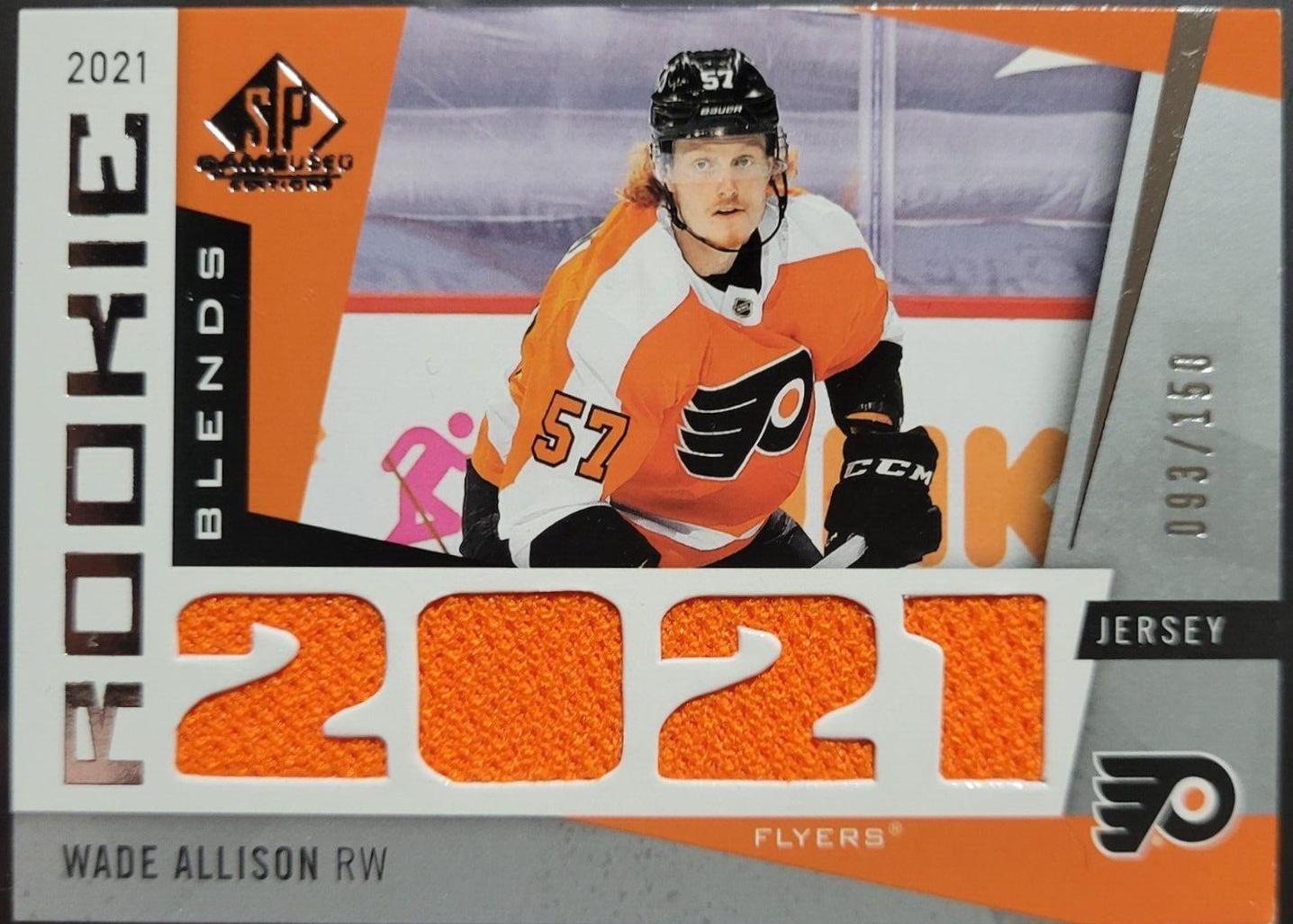Wade Allison #RB-WA Hockey Cards 2021 SP Game Used Rookie Blends