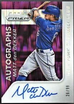 Matt Den Dekker #18 Baseball Cards 2015 Panini Prizm Autograph Prizms