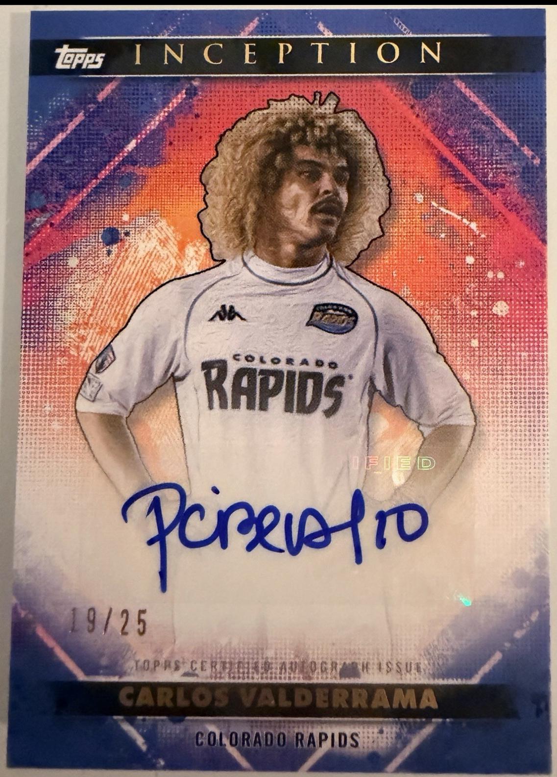 Carlos Valderrama #15A 2025 Topps Inception MLS Autograph