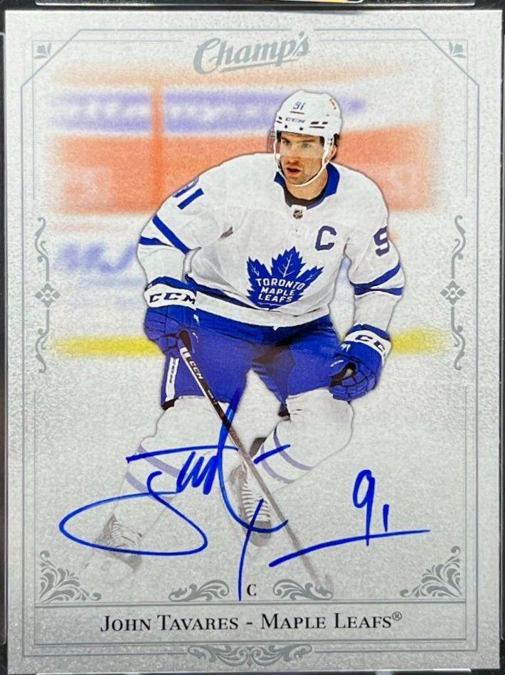 John Tavares #C-JT Hockey Cards 2020 Upper Deck Clear Cut Champs Autographs