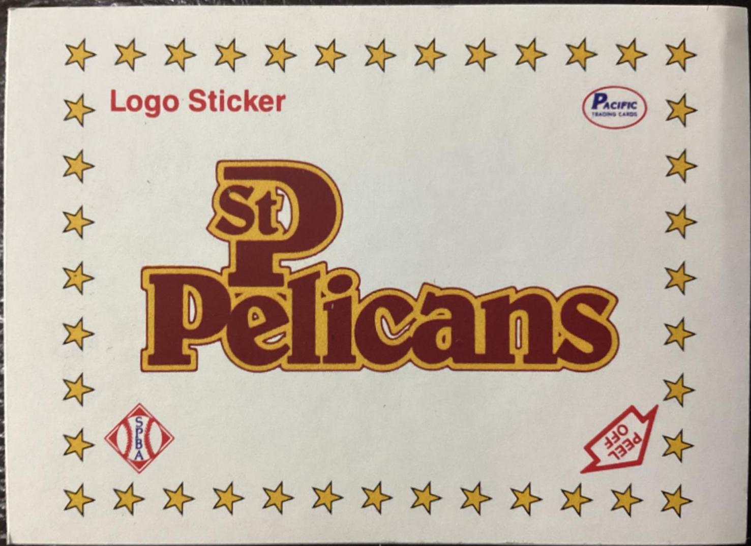 Pelicans Logo Sticker Baseball Cards 1990 Pacific Senior League
