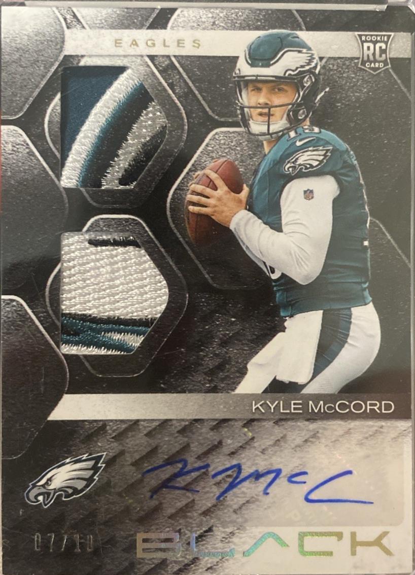 Kyle McCord #34 2025 Panini Black Football Rookie Signature Materials