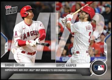 Shohei Ohtani / Bryce Harper #OS-42 2021 Topps Now Off Season Baseball