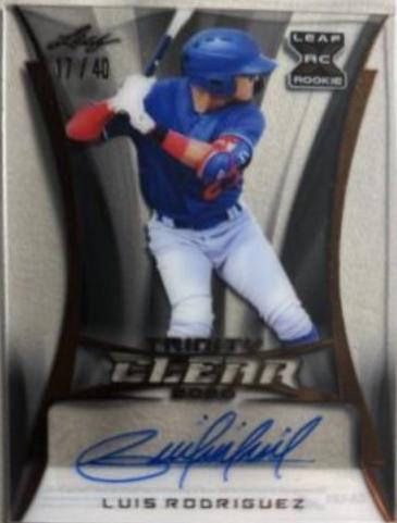 Luis Rodriguez #CA-LR1 2020 Leaf Trinity Clear Autographs Baseball