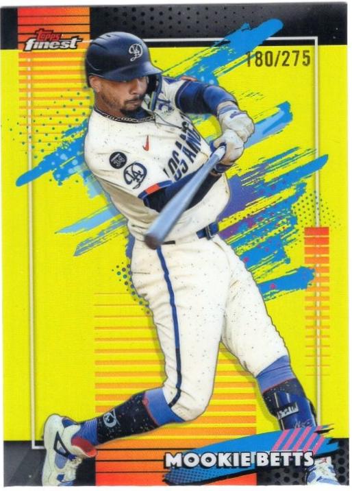 2026 Topps Finest Mookie Betts [Yellow Refractor] #129 card