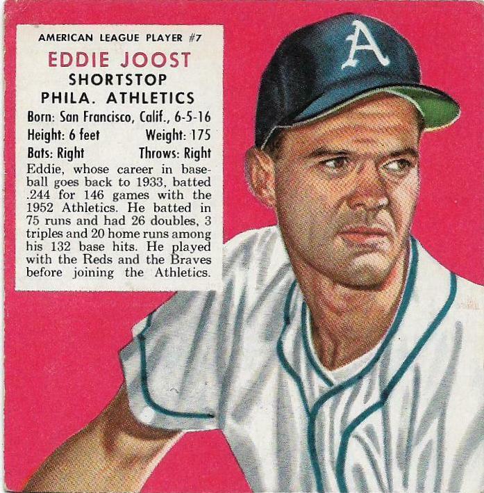 Eddie Joost #7 Baseball Cards 1953 Red Man Tobacco