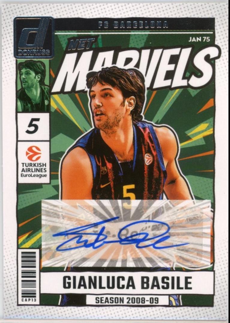 Gianluca Basile #13 2024 Panini Donruss Euroleague Net Marvels Signature Basketball