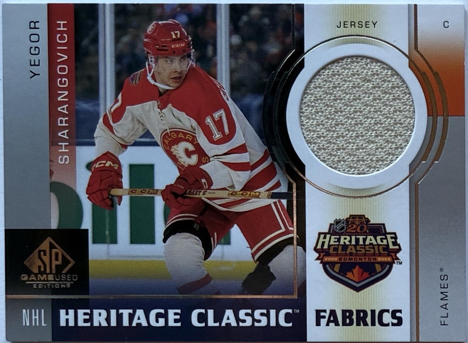 Yegor Sharangovich #HCF-9 Hockey Cards 2024 SP Game Used Heritage Classic Fabrics