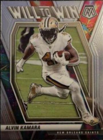 Alvin Kamara #WW-11 Football Cards 2021 Panini Mosaic Will to Win