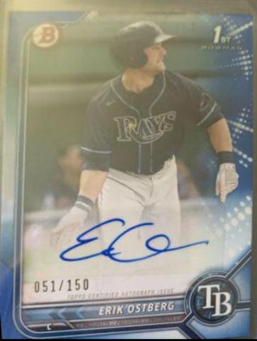Erik Ostberg #PPA-EO Baseball Cards 2022 Bowman Paper Prospect Autographs