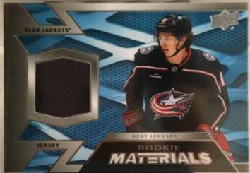 Kent Johnson #RM-KJ Hockey Cards 2022 Upper Deck Rookie Materials