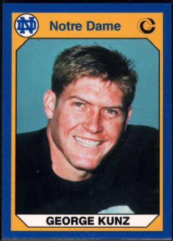 George Kunz #7 Football Cards 1990 Notre Dame Collegiate Collection