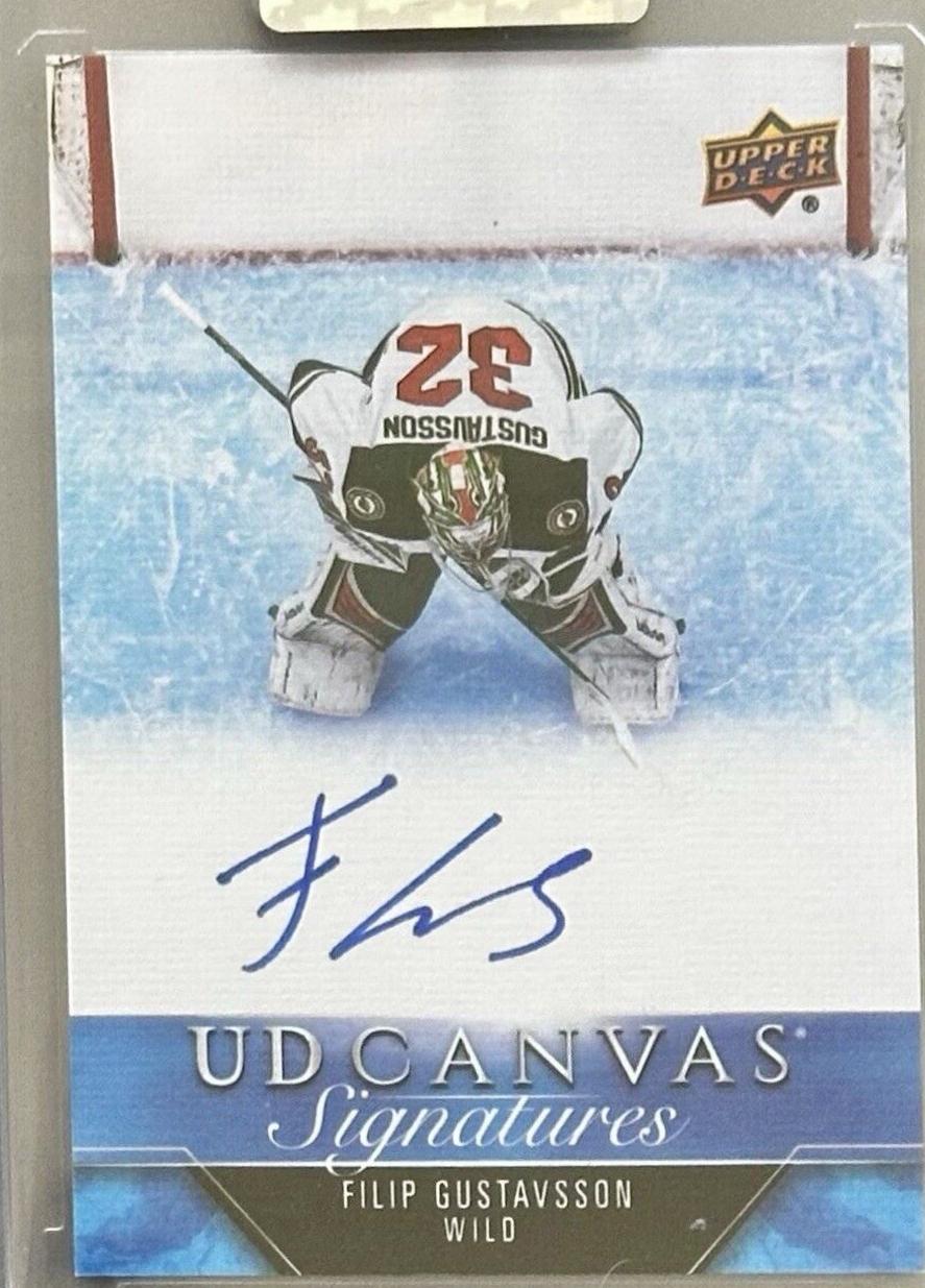 Filip Gustavsson #CS-FG Hockey Cards 2023 Upper Deck Clear Cut Canvas Signature