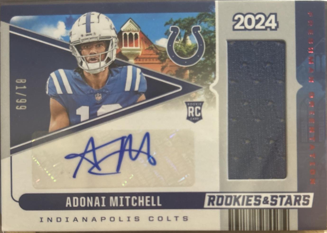 Adonai Mitchell #FO-AML Football Cards 2024 Panini Rookies & Stars Freshman Orientation