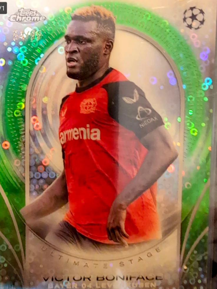 Victor Boniface #USC-10 Soccer Cards 2024 Topps Chrome UEFA Club Ultimate Stage