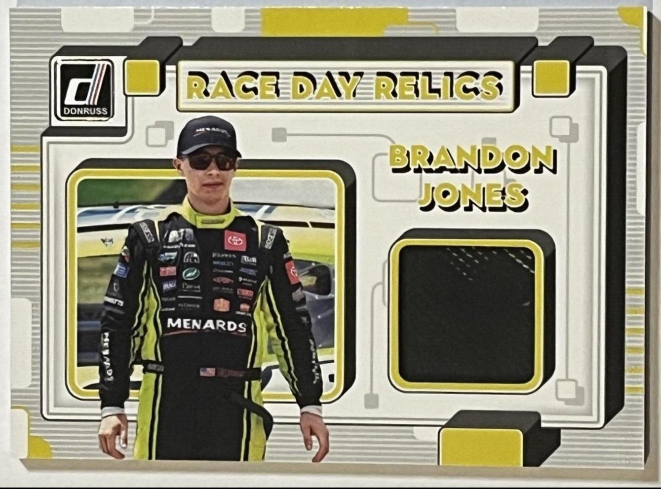 Brandon Jones #RR-BJ Racing Cards 2023 Panini Donruss NASCAR Race Day Relics