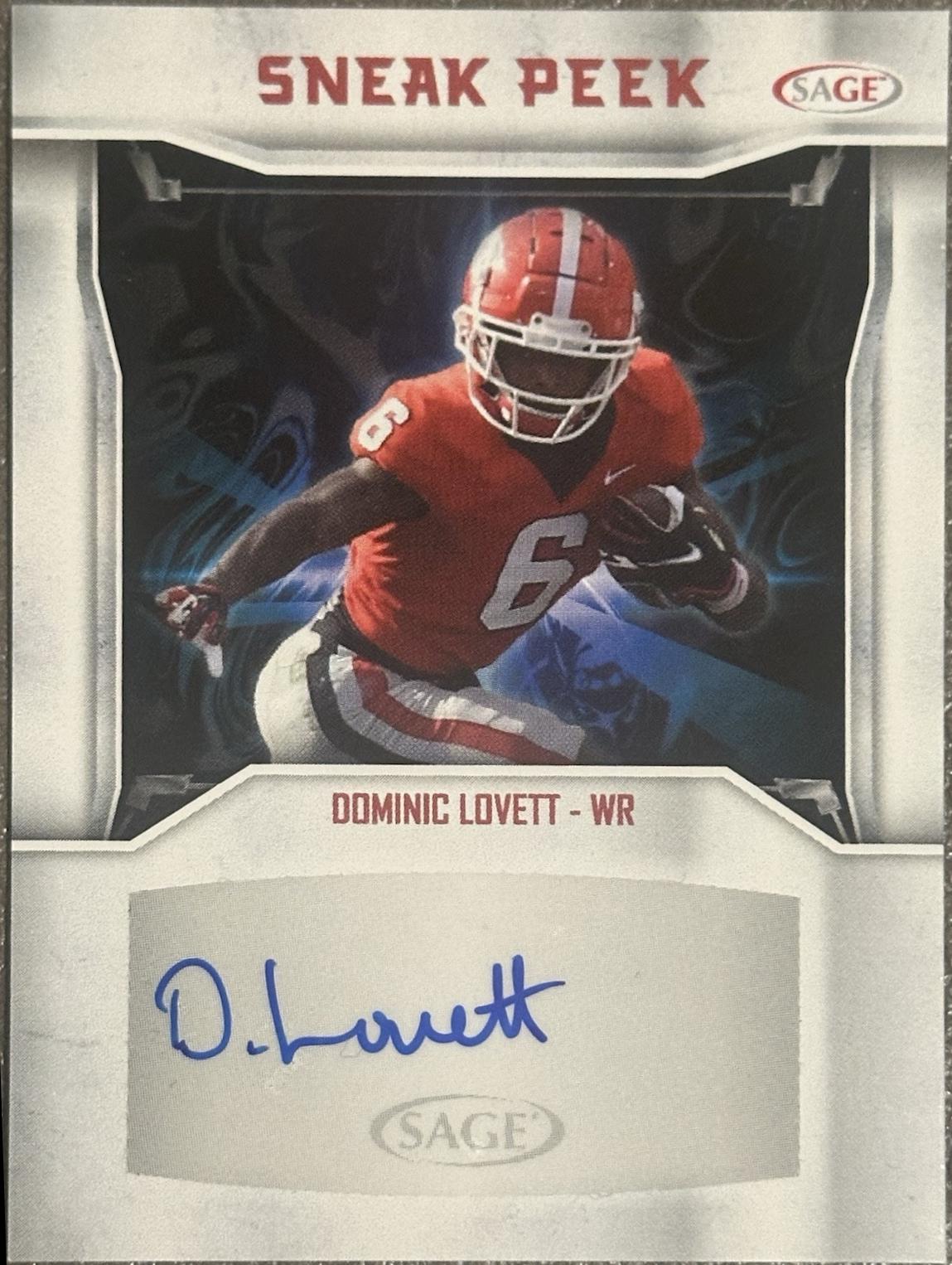 Dominic Lovett #SPA-DL Football Cards 2024 Sage HIT Sneak Peek Autograph