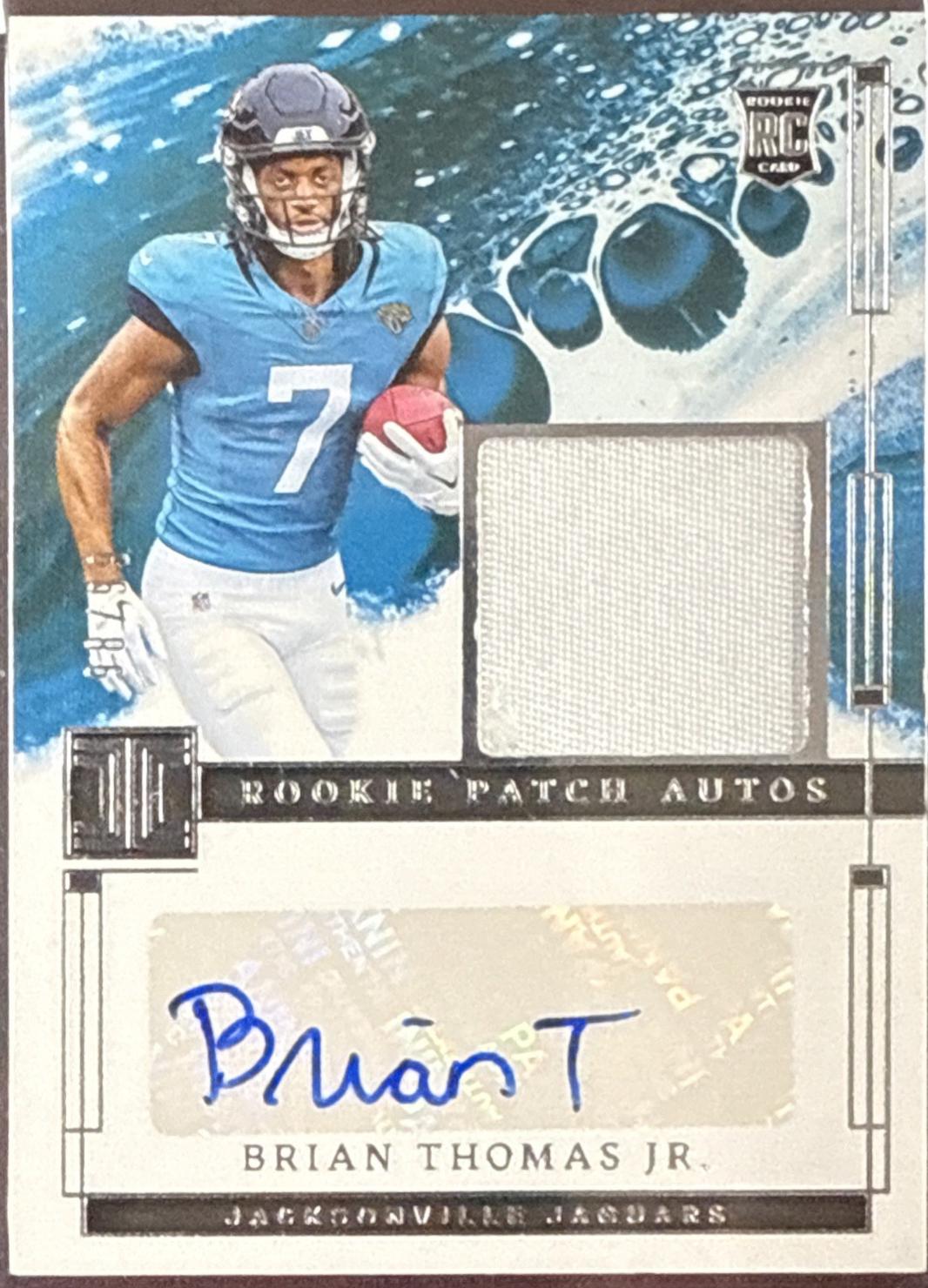 Brian Thomas Jr. #8 Football Cards 2024 Panini Impeccable Rookie Patch Autograph