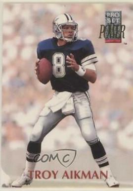 Troy Aikman #8 Football Cards 1992 Pro Set Power