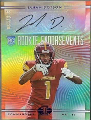 Jahan Dotson #RE-JD Football Cards 2022 Panini Illusions Rookie Endorsements Autographs
