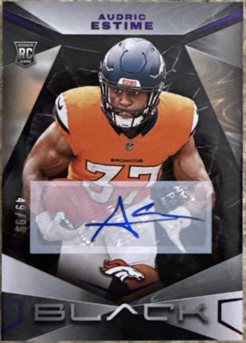 Audric Estime #105 Football Cards 2024 Panini Black Rookies Autograph