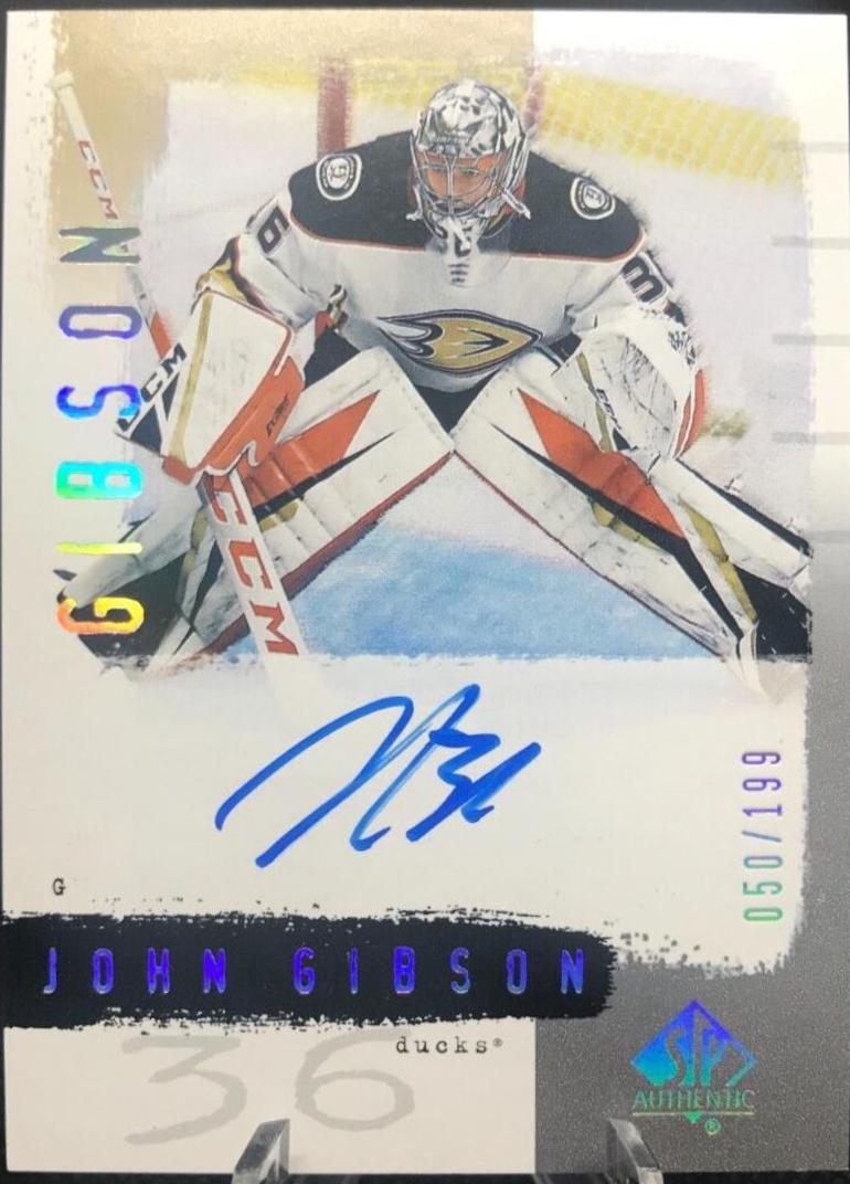 John Gibson #R-JG Hockey Cards 2021 SP Authentic 2020 Retro Autograph