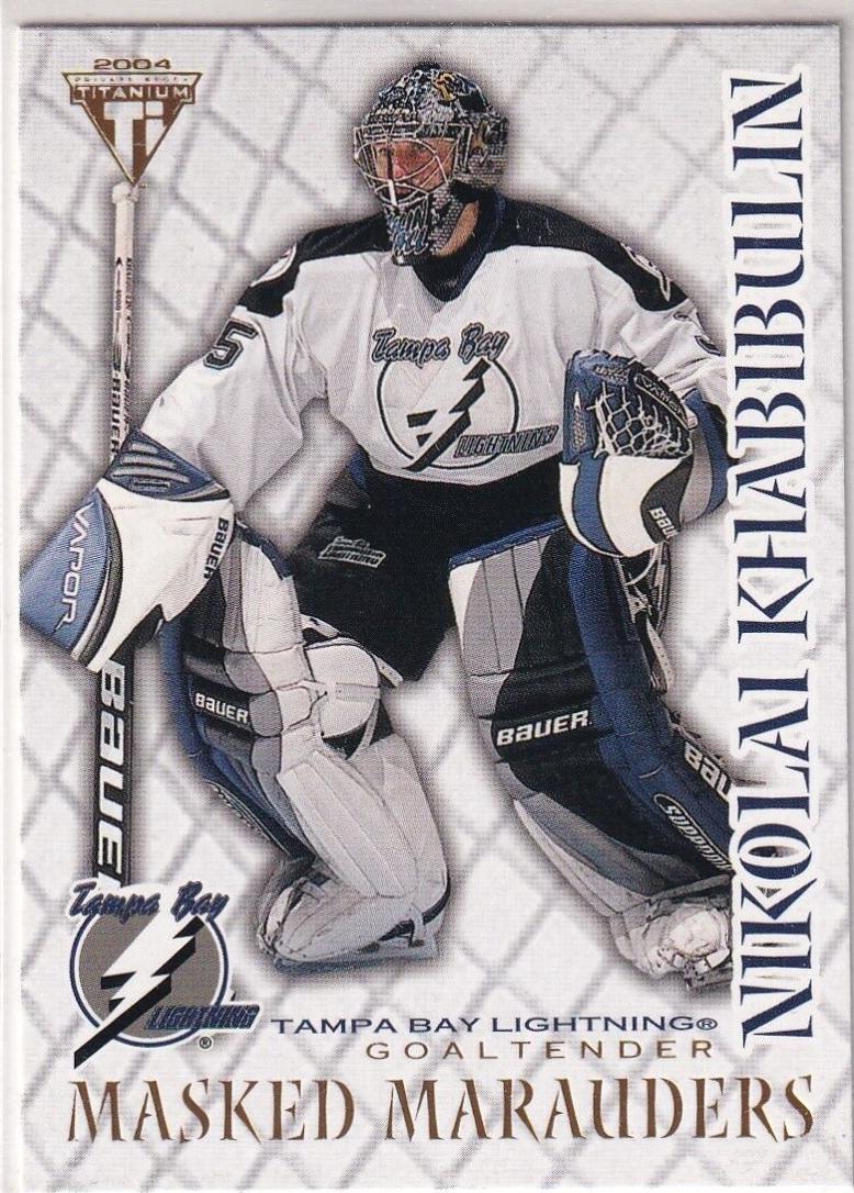 Nikolai Khabibulin #9 Hockey Cards 2003 Pacific Private Stock Titanium Masked Marauders
