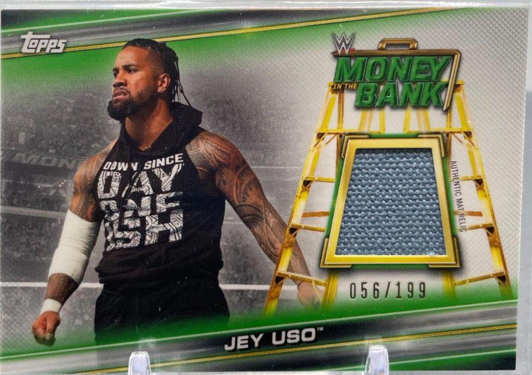 Jey Uso #MR-JE Wrestling Cards 2019 Topps WWE Money in the Bank Mat Relics