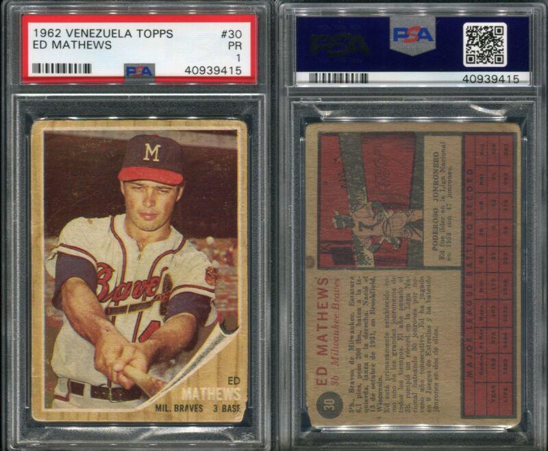Ed Mathews #30 Baseball Cards 1962 Venezuela Topps