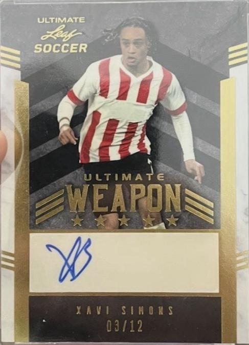 Xavi Simons #W-XS1 2022 Leaf Ultimate Weapon Autograph Soccer